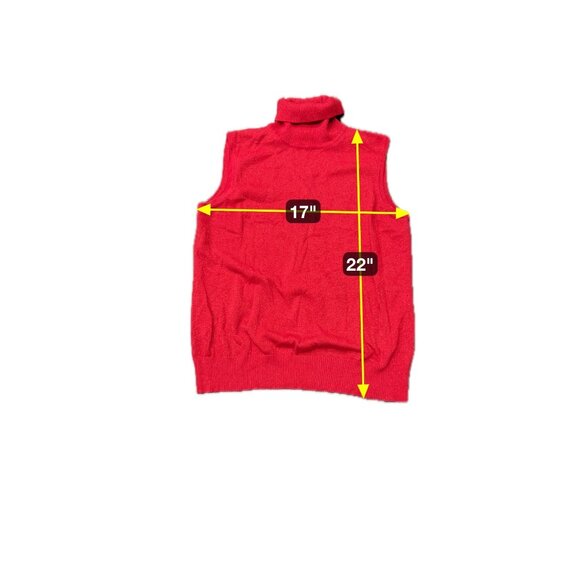 Cable & Gauge Red Sleeveless Turtleneck Sweater Vest Womens - Picture 7 of 9